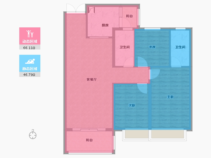 云南省-昆明市-中国铁建西派国樾-102.00-户型库-动静分区