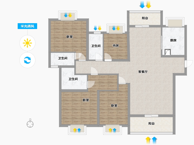 广东省-汕尾市-瑞城花园-137.54-户型库-采光通风