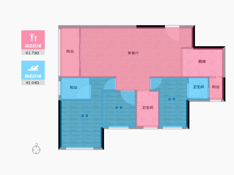 广东省-深圳市-满京华·云晓公馆-96.23-户型库-动静分区