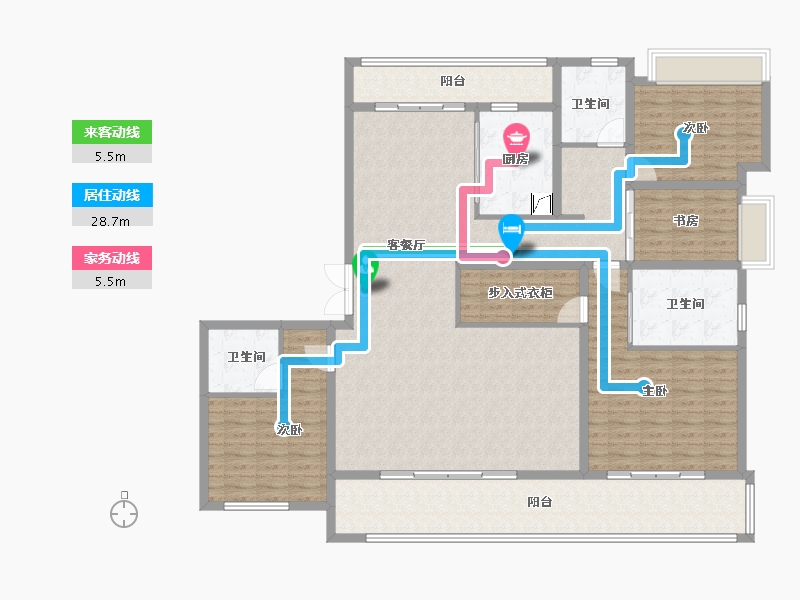 云南省-昆明市-中国铁建西派国樾-174.00-户型库-动静线