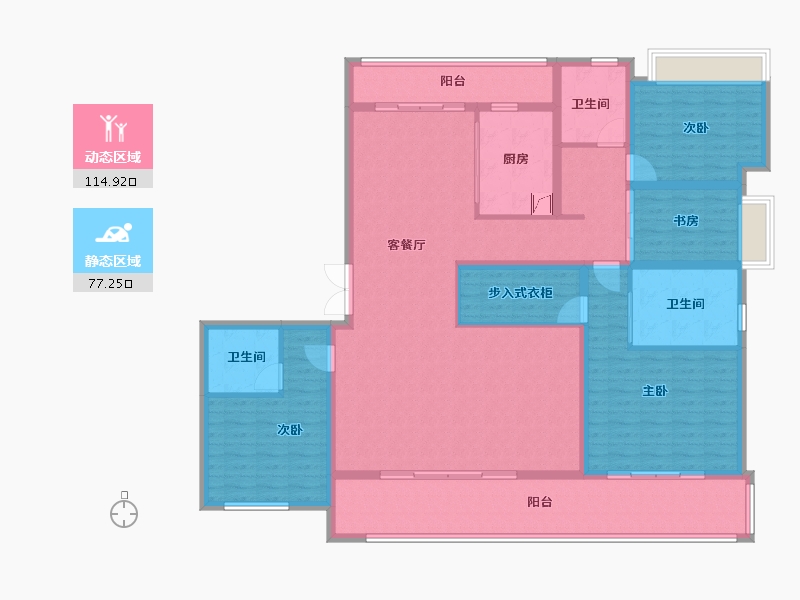 云南省-昆明市-中国铁建西派国樾-174.00-户型库-动静分区