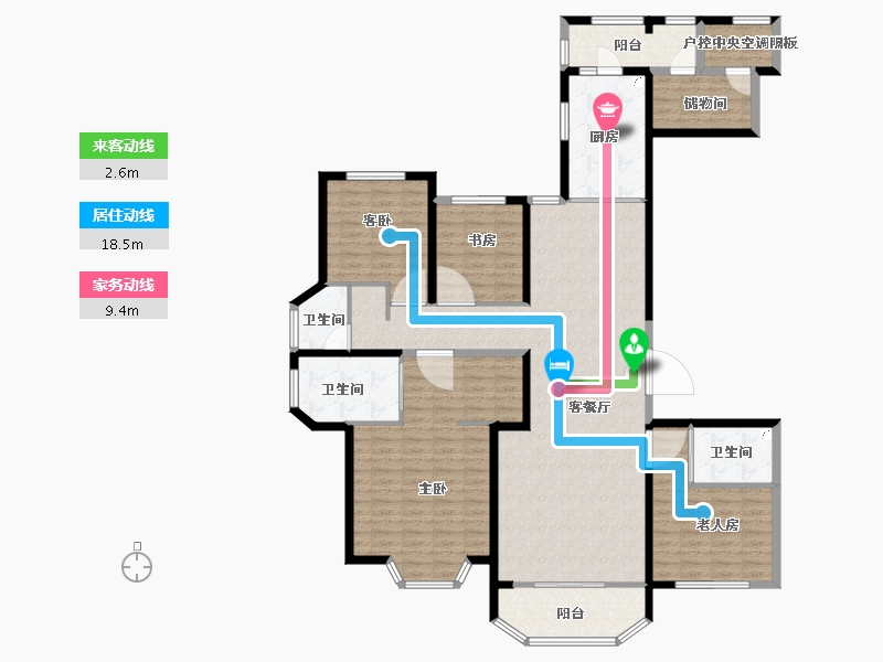 湖南省-长沙市-富兴时代御城-161.66-户型库-动静线