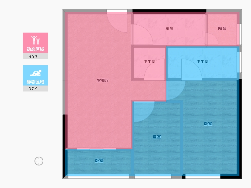 广东省-深圳市-满京华·云晓公馆-71.79-户型库-动静分区