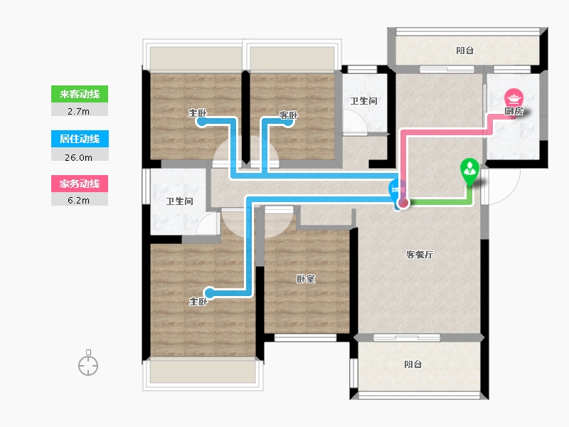 湖南省-长沙市-旭辉·汇樾城-101.01-户型库-动静线