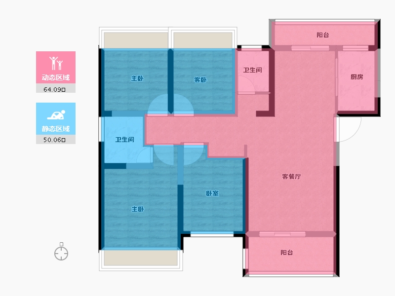 湖南省-长沙市-旭辉·汇樾城-101.01-户型库-动静分区