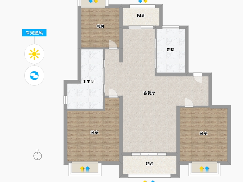 江苏省-徐州市-泉城金水湾-108.99-户型库-采光通风