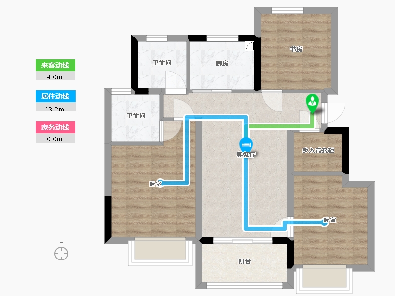 浙江省-嘉兴市-朗诗绿洲璟院-71.00-户型库-动静线