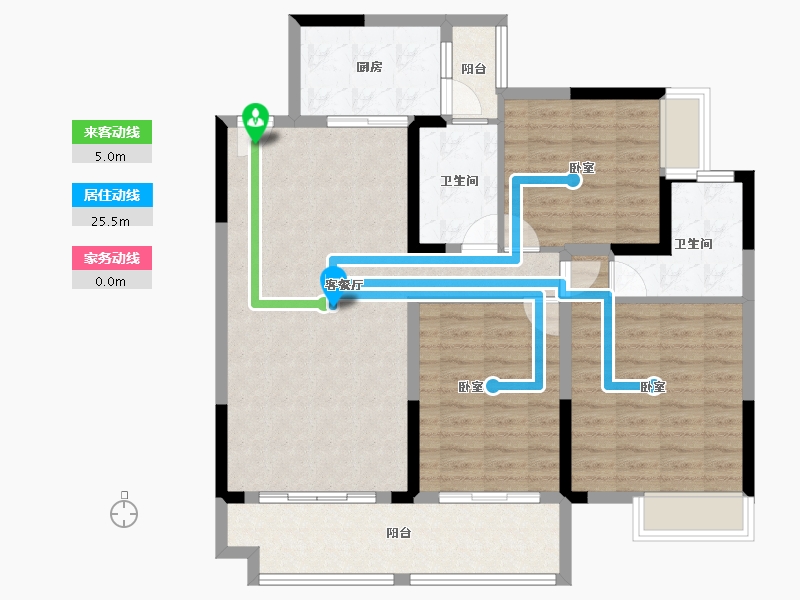 广东省-广州市-奥园公园一号-105.54-户型库-动静线