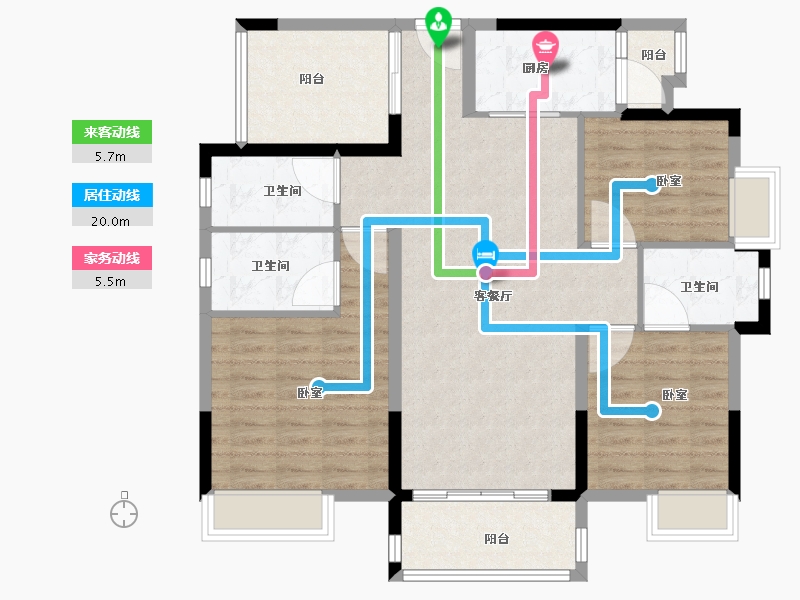 广东省-广州市-奥园公园一号-102.18-户型库-动静线