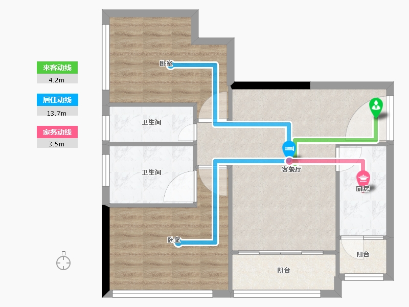 广东省-深圳市-满京华·云晓公馆-69.23-户型库-动静线