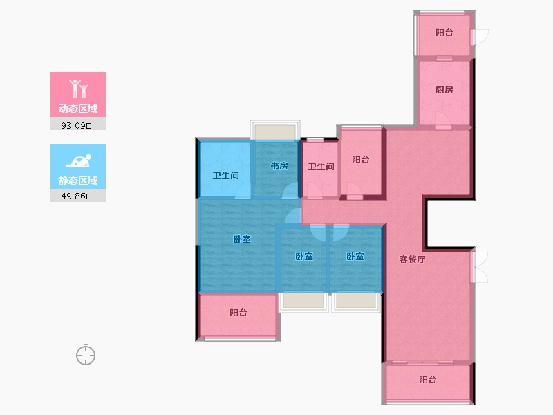 广东省-深圳市-前海东岸-126.78-户型库-动静分区