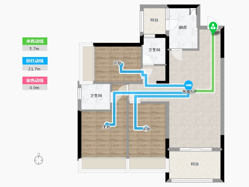 湖南省-常德市-城投·十里外滩-87.20-户型库-动静线