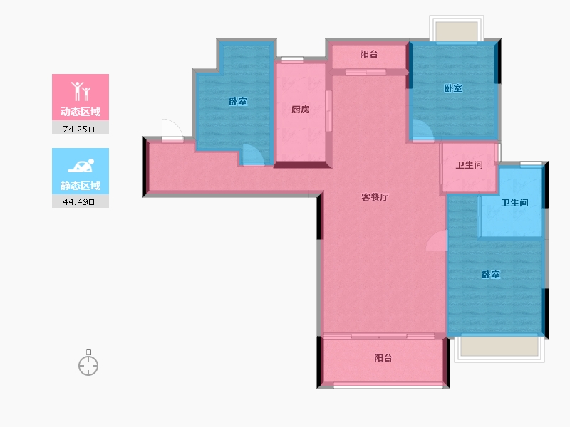 湖南省-长沙市-汉唐世家-106.99-户型库-动静分区