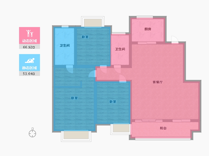 江苏省-徐州市-泉城金水湾-107.99-户型库-动静分区