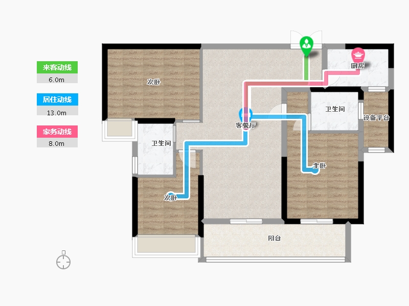 湖南省-常德市-城投·十里外滩-101.42-户型库-动静线