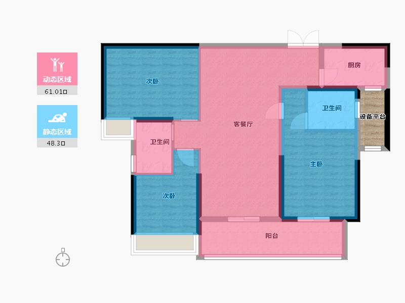 湖南省-常德市-城投·十里外滩-101.42-户型库-动静分区