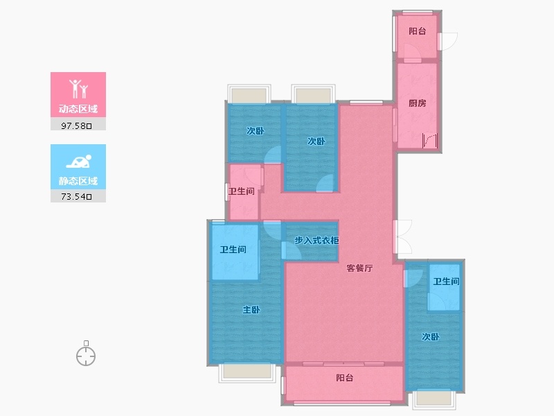 云南省-昆明市-中国铁建西派国樾-154.01-户型库-动静分区