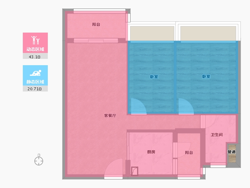 广东省-清远市-美林湖-57.27-户型库-动静分区