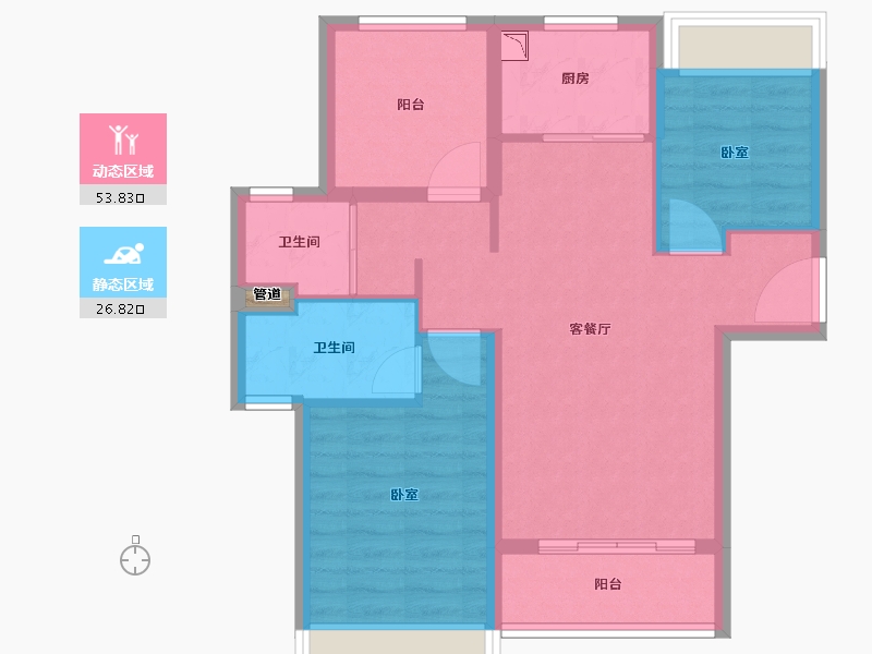 广东省-广州市-万科天空之城-72.00-户型库-动静分区