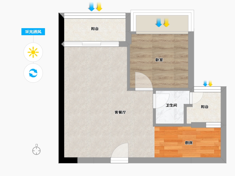 广东省-深圳市-幸福公寓-35.76-户型库-采光通风