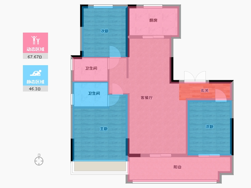 河南省-周口市-品胜阳城府-102.40-户型库-动静分区