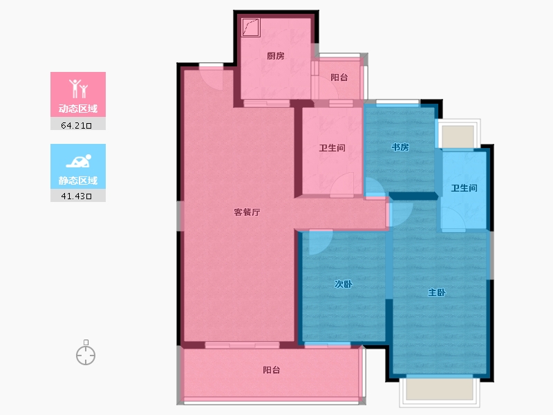 云南省-昆明市-中海寰宇天下-94.03-户型库-动静分区