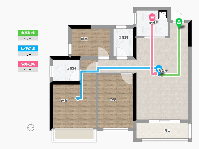 广东省-广州市-华福御水岸-73.00-户型库-动静线