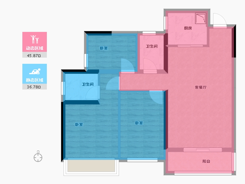 广东省-广州市-华福御水岸-73.00-户型库-动静分区