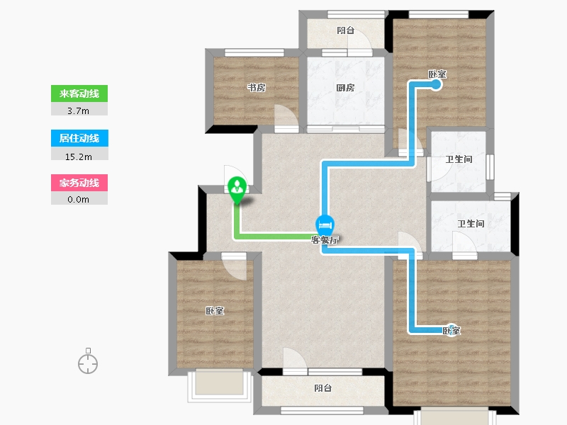 山东省-淄博市-中梁·首府-99.37-户型库-动静线