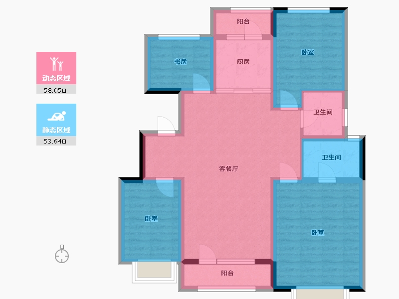 山东省-淄博市-中梁·首府-99.37-户型库-动静分区