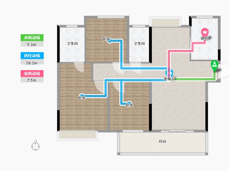 湖南省-长沙市-汉唐世家-177.10-户型库-动静线