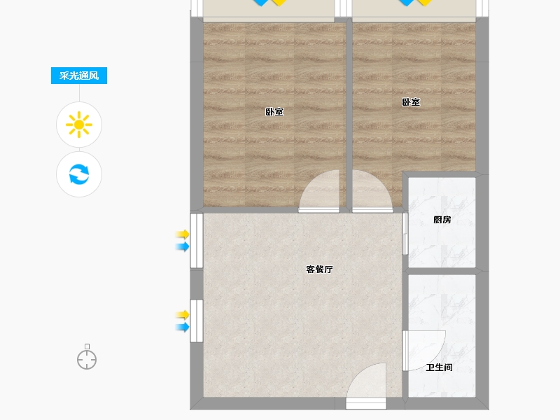 广东省-广州市-麒麟广场-38.37-户型库-采光通风