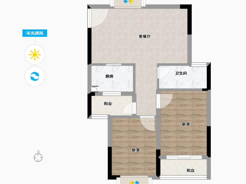 广东省-深圳市-顺泽阳光公馆-60.00-户型库-采光通风