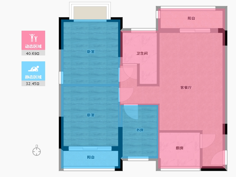 湖北省-武汉市-日月天地-65.27-户型库-动静分区