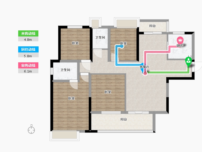 湖南省-长沙市-德奥·悦东方-114.00-户型库-动静线