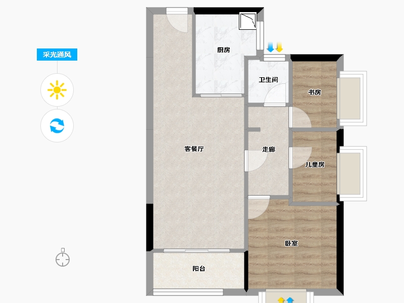 广东省-深圳市-怡瑞达乐郡-58.74-户型库-采光通风