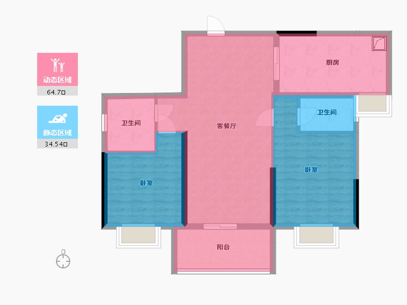 广东省-汕尾市-瑞城花园-89.01-户型库-动静分区