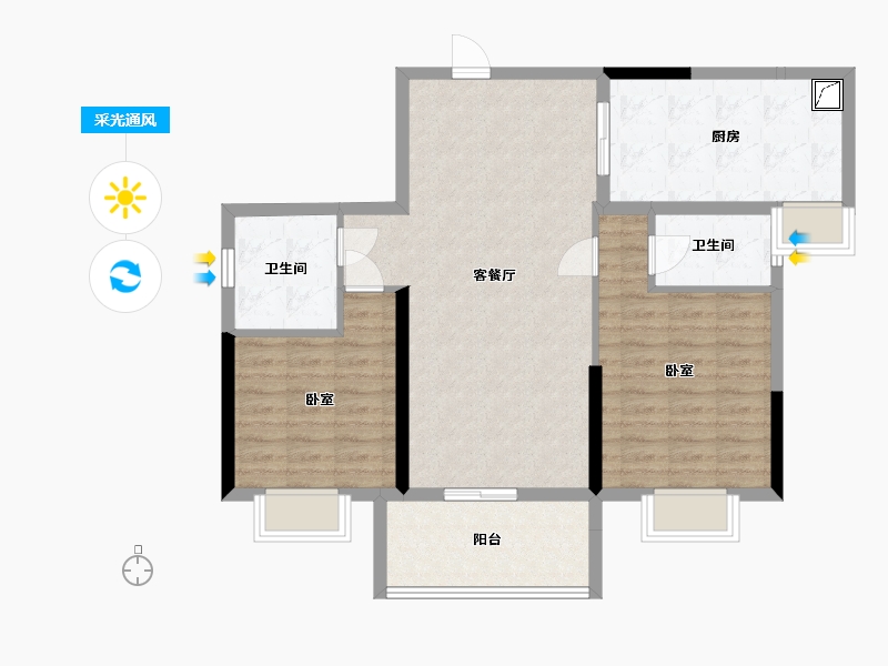 广东省-汕尾市-瑞城花园-89.01-户型库-采光通风