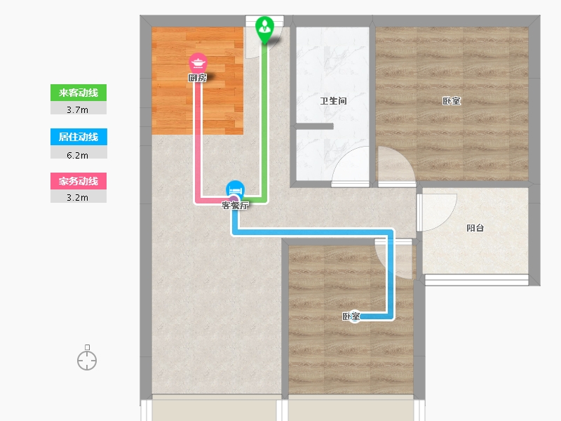 广东省-广州市-麒麟广场-52.40-户型库-动静线