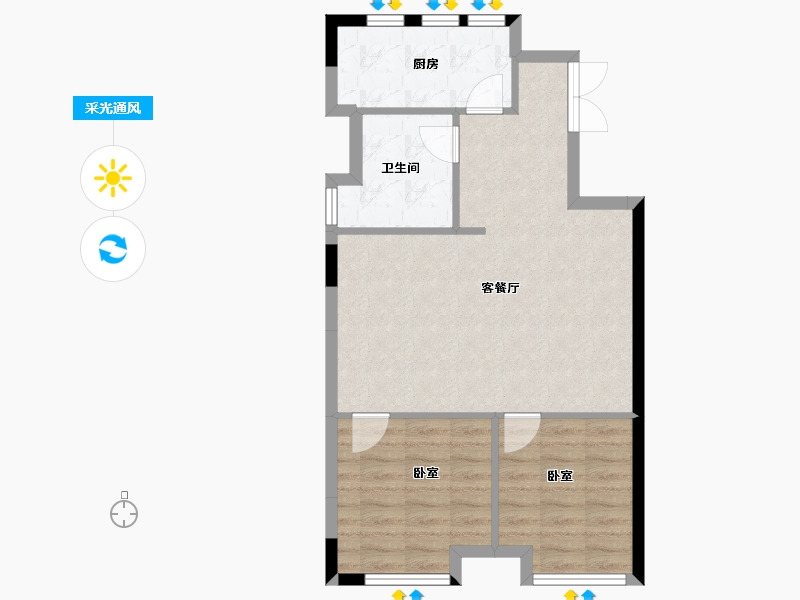 湖南省-长沙市-中建嘉和城公寓-65.41-户型库-采光通风