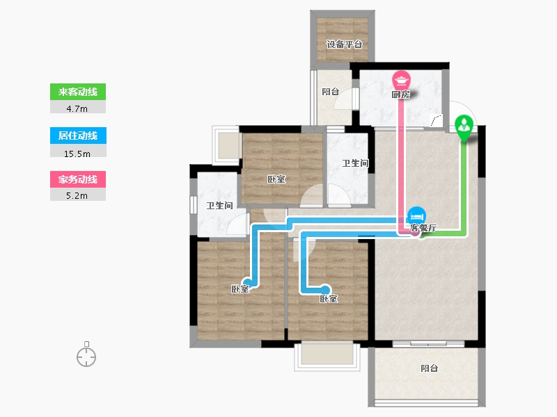 湖南省-衡阳市-银泰红城6~9期-87.99-户型库-动静线