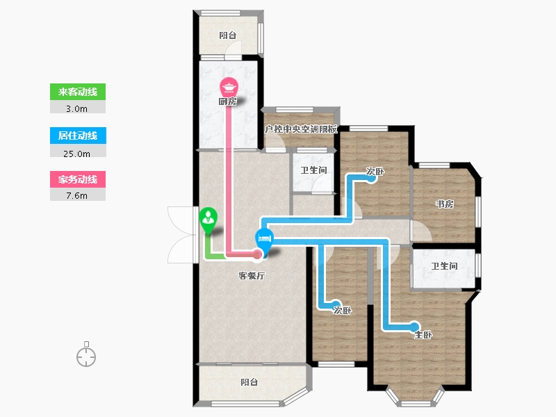 湖南省-长沙市-富兴时代御城-131.93-户型库-动静线