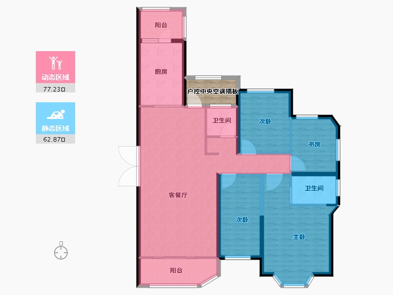 湖南省-长沙市-富兴时代御城-131.93-户型库-动静分区