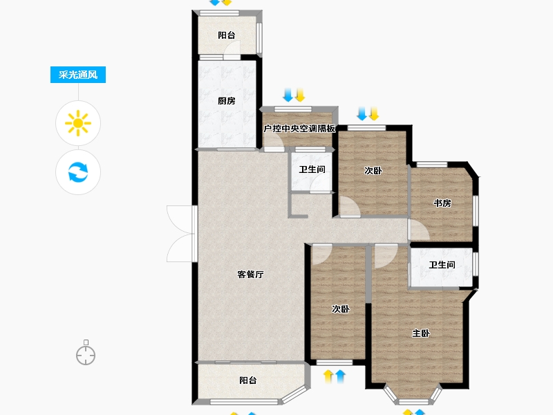 湖南省-长沙市-富兴时代御城-131.93-户型库-采光通风