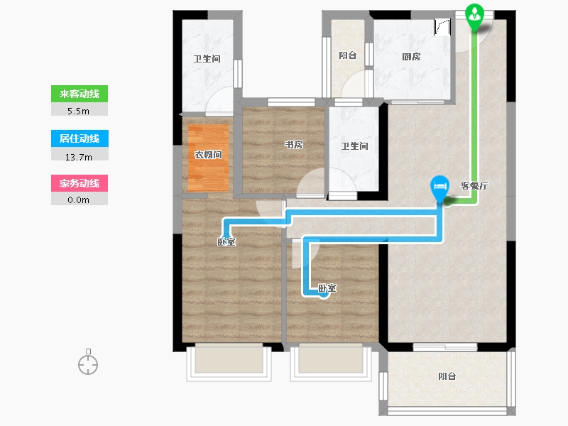 湖北省-孝感市-碧桂园新城华府-78.03-户型库-动静线