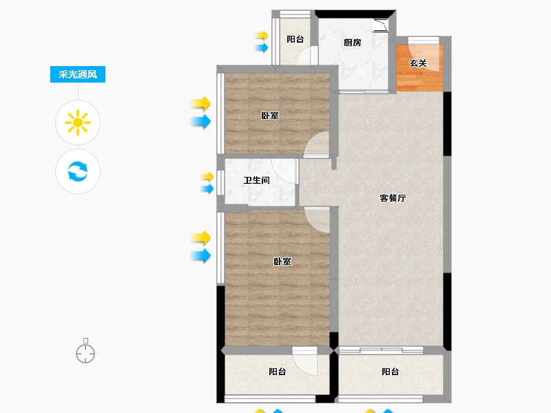 广东省-深圳市-钧濠MIXpark-70.01-户型库-采光通风