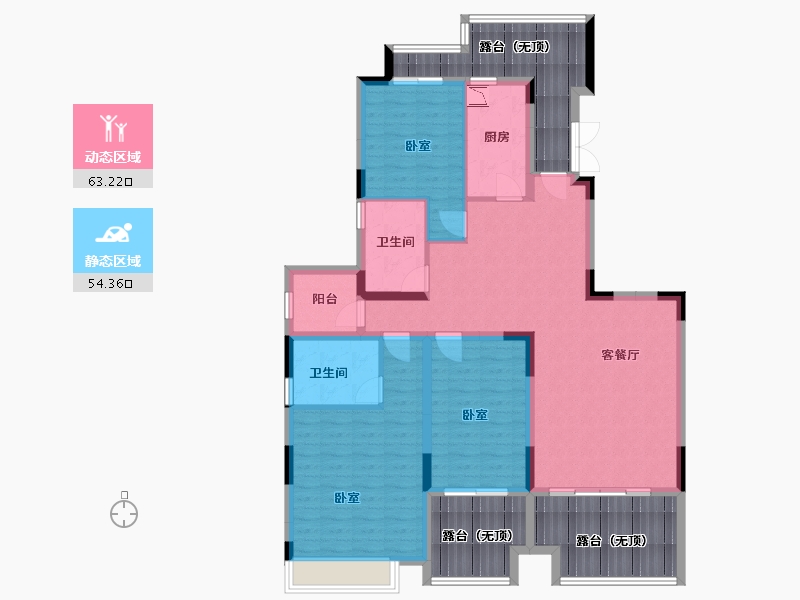 广东省-广州市-恒大郦湖城-133.56-户型库-动静分区