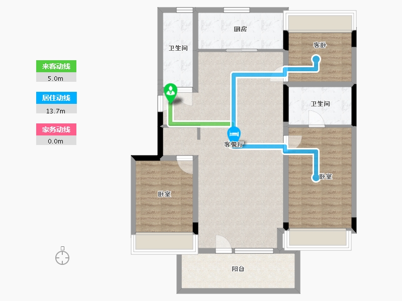 辽宁省-辽阳市-信德臻悦-105.57-户型库-动静线