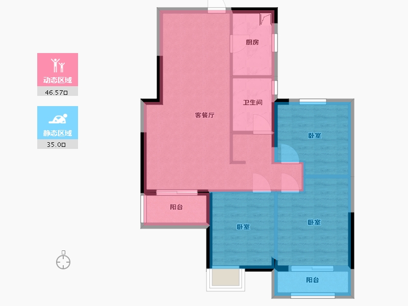 湖北省-武汉市-立城福第-72.94-户型库-动静分区