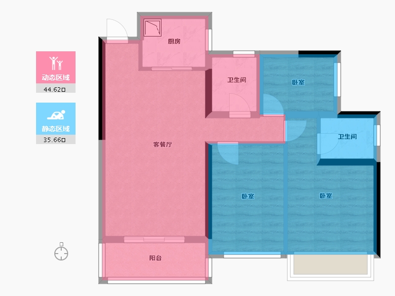 广东省-广州市-华福御水岸-70.77-户型库-动静分区